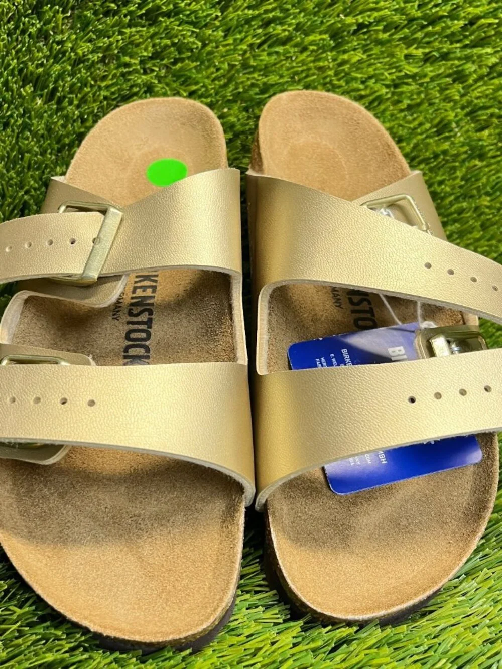 Birkenstock Arizona Birko-Flor Womens Size 5 Gold Beach Walking Outdoor Sandals_5